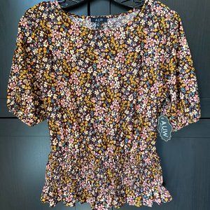 Waist Smocked Floral Top